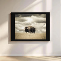 American Bison Canvas Wall Art | Rustic Wildlife Photography Print | Premium Gallery-Wrapped 1.25 Inch Frame | Western Home Decor Gift
