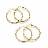Diamond-Cut Sparkle Hoop Earrings