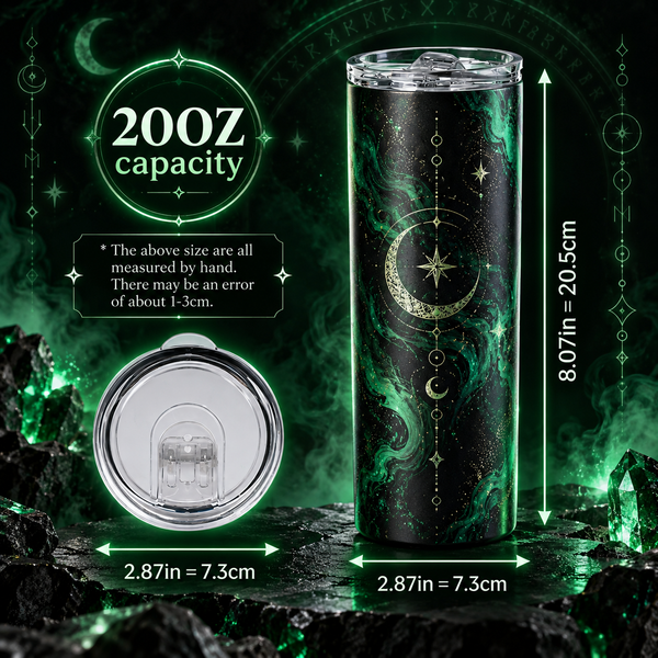 Arcane Forge Masked Sorcerer 20oz Tumbler - Size Chart