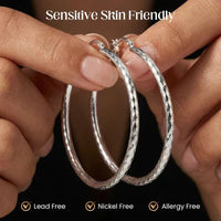 Diamond-Cut Sparkle Hoop Earrings