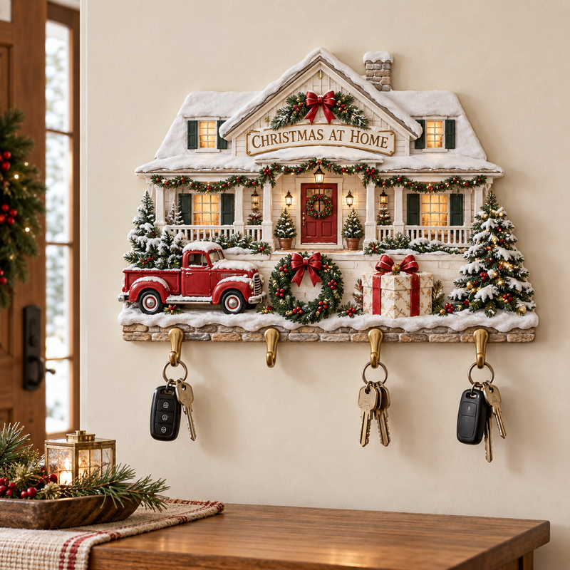 Red Truck Christmas Story Wall Key Holder