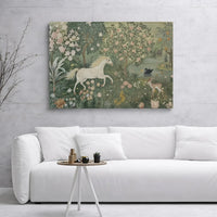 Enchanted Forest Canvas Wall Art | Whimsical Horse and Fawn Landscape | Premium 1.25-Inch Gallery Wrap | Magical Woodland Decor for Home