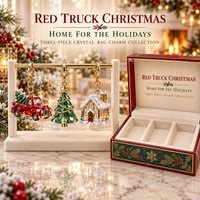 Red Truck Christmas Bag Charm Set