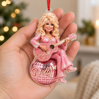 Pink Disco Ball Country Singer Acrylic Ornament
