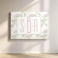 Personalized Monogram Canvas Wall Art | Custom Initial Floral Rose Design | Gallery Wrapped Premium Quality | Elegant Home Decor Gift for Women