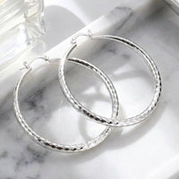Diamond-Cut Sparkle Hoop Earrings