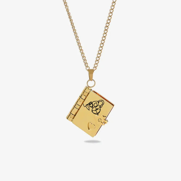 Book Locket Necklace for Granddaughter